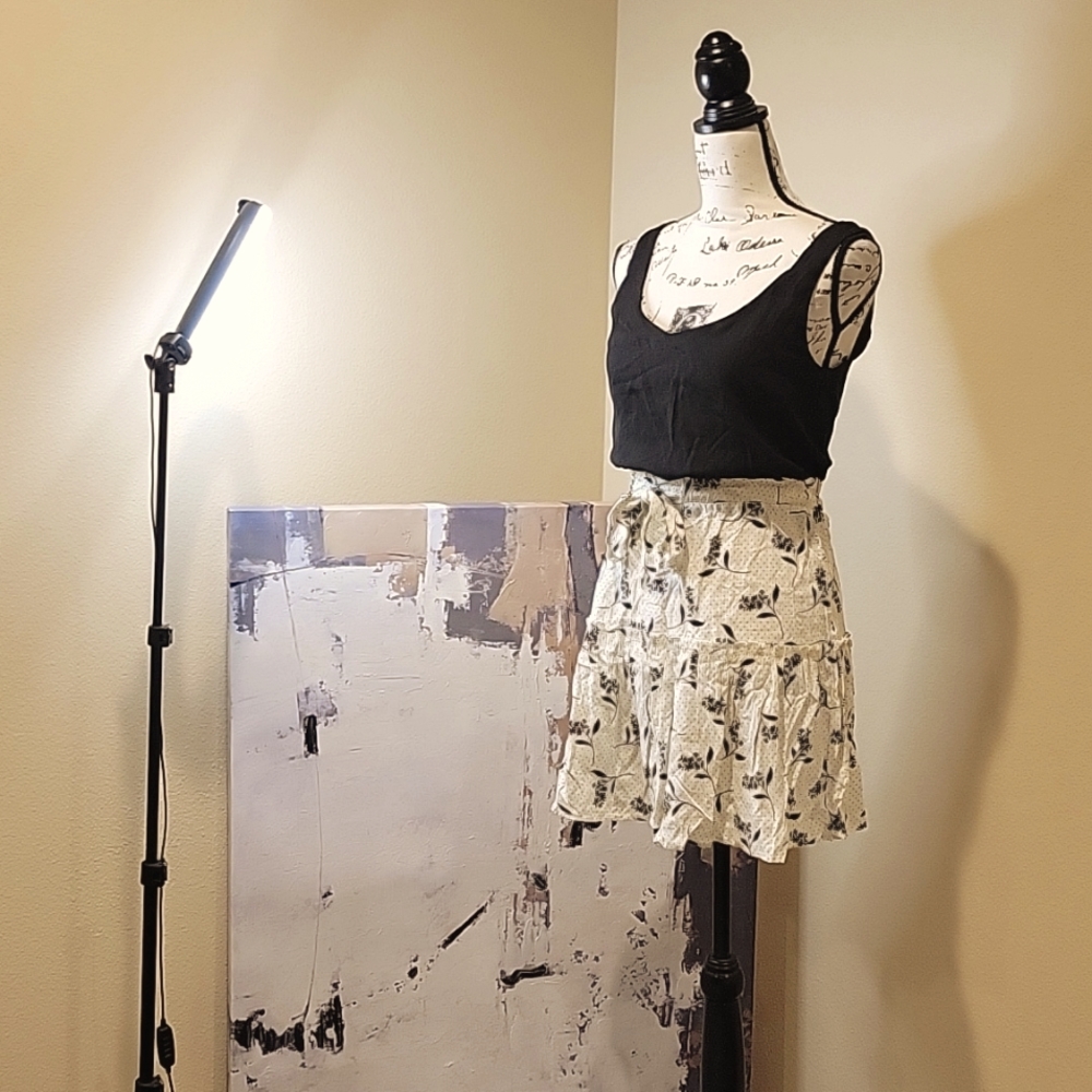Black and white floral dress